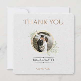 Tarjeta De Agradecimiento Boda elegante con flores ligeras