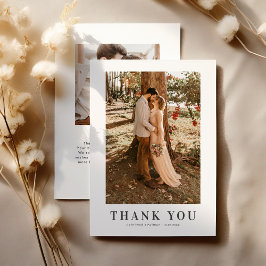 Tarjeta De Agradecimiento Boda elegante de 2 fotografías
