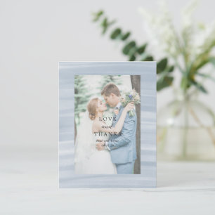 Tarjeta De Agradecimiento Boda elegante de azul apagado Chic Costero
