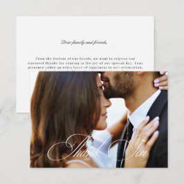 Tarjeta De Agradecimiento Boda elegante de caligrafía foto