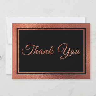 Tarjeta De Agradecimiento Boda elegante de cobre moderno