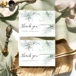 Tarjeta De Agradecimiento Boda elegante de eucalipto