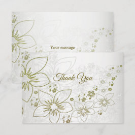 Tarjeta De Agradecimiento Boda elegante de flora verde vintage
