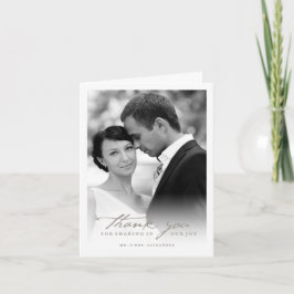 Tarjeta De Agradecimiento Boda elegante de la foto de la escritura romántica