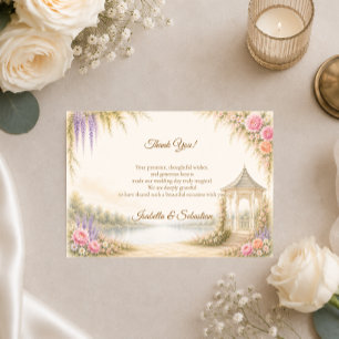 Tarjeta De Agradecimiento Boda elegante en el jardín