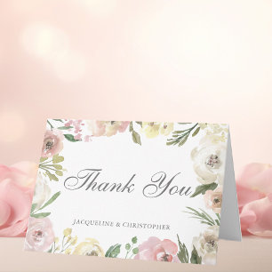 Tarjeta De Agradecimiento Boda elegante en jardín floral personalizada