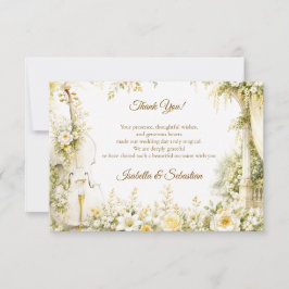 Tarjeta De Agradecimiento Boda elegante en jardín musical