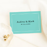 Tarjeta De Agradecimiento Boda elegante Monograma azul acuático y negro<br><div class="desc">Las tarjetas de notas personalizadas de estilo plano presentan un diseño elegante y sofisticado y el monograma del apellido de casados de la novia y el novio, con espacio en la parte posterior para un mensaje escrito a mano. Esquema de colores azul acuático / huevo de robin, negro y blanco....</div>