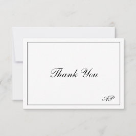 Tarjeta De Agradecimiento Boda elegante monograma moderno