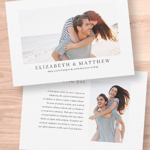 Tarjeta De Agradecimiento Boda Elegante Personalizado moderno Dos Foto