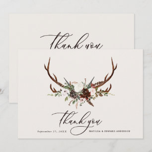 Tarjeta De Agradecimiento Boda elegante rústica agradecer botánica