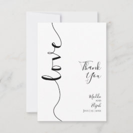 Tarjeta De Agradecimiento Boda, Elegante, Simple, Letra, Gracias