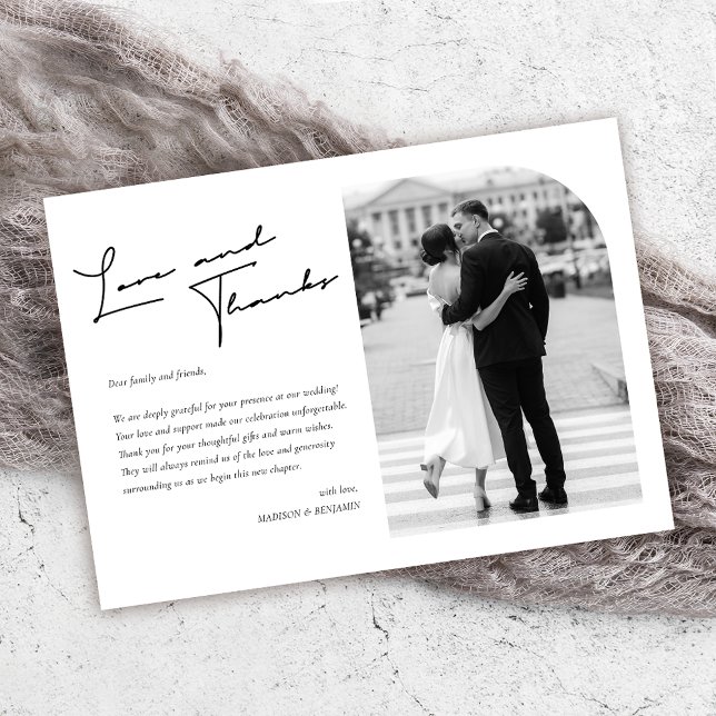Tarjeta De Agradecimiento Boda elegante y moderno (Subido por el creador)