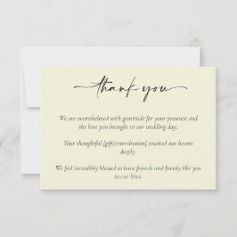 Tarjeta De Agradecimiento Boda elegante y sencilla