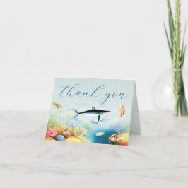 Tarjeta De Agradecimiento Boda en Acuario Bajo el Mar Doble