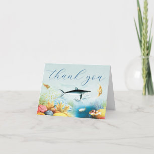 Tarjeta De Agradecimiento Boda en Acuario Bajo el Mar Doble