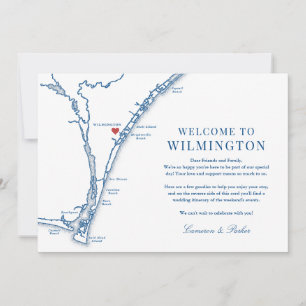 Tarjeta De Agradecimiento Boda en Airlie Gardens Bienvenidos a Wilmington