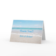 Tarjeta de agradecimiento boda en destino