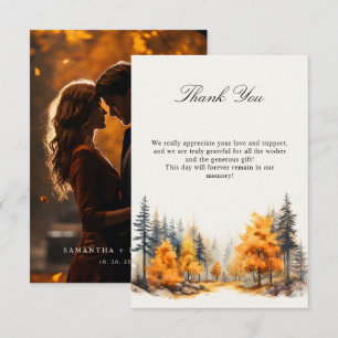 Tarjeta De Agradecimiento Boda en el bosque de otoño Foto