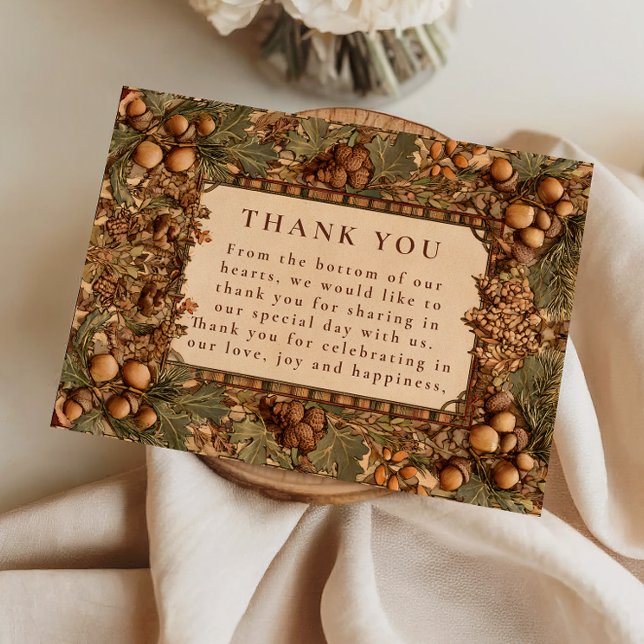 Tarjeta De Agradecimiento Boda en el Bosque de Roble Dorado (Subido por el creador)