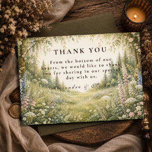 Tarjeta De Agradecimiento Boda en el bosque encantado