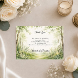 Tarjeta De Agradecimiento Boda en el Camino del Bosque