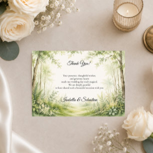 Tarjeta De Agradecimiento Boda en el Camino del Bosque