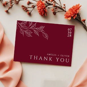Tarjeta De Agradecimiento Boda en el elegante jardín botánico de Borgoña