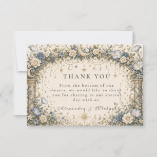 Tarjeta De Agradecimiento Boda en el jardín celestial etéreo