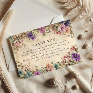 Tarjeta De Agradecimiento Boda en Jardín Botánico Vintage