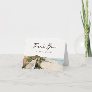 Tarjeta De Agradecimiento Boda en la costa de las dunas de arena de espuma d
