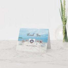 Tarjeta De Agradecimiento Boda en la Playa, Enramada Floral