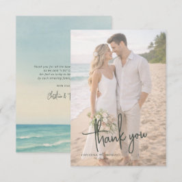 Tarjeta De Agradecimiento Boda en la playa sin invitados
