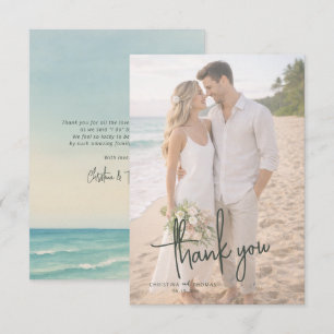 Tarjeta De Agradecimiento Boda en la playa sin invitados