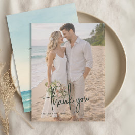 Tarjeta De Agradecimiento Boda en la playa sin invitados