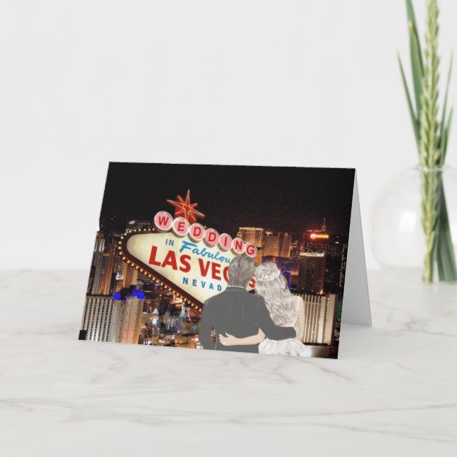 Tarjeta De Agradecimiento Boda en La Vegas Card (Anverso)
