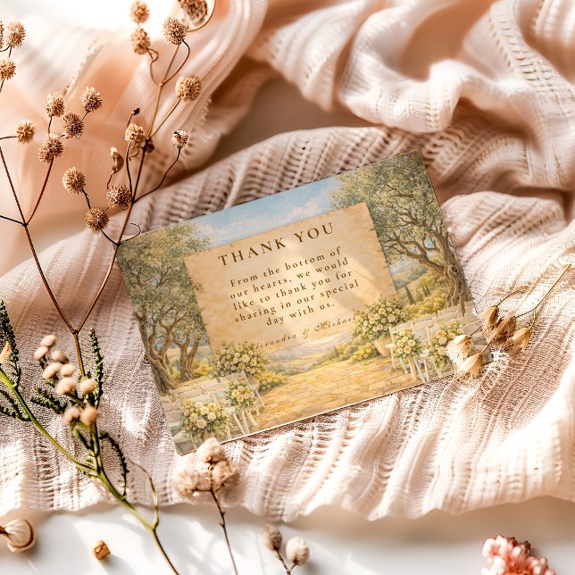 Tarjeta De Agradecimiento Boda en un olivar español (Subido por el creador)