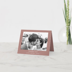 Tarjeta De Agradecimiento Boda en Viñedo de Rosa Madera Silenciada Foto de