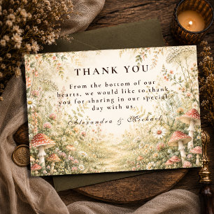Tarjeta De Agradecimiento Boda encantada en el bosque de hongos