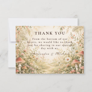 Tarjeta De Agradecimiento Boda encantada en el bosque de hongos