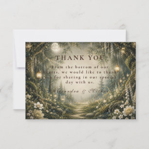 Tarjeta De Agradecimiento Boda Encantada en el Bosque Encantado
