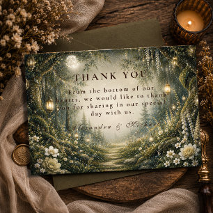 Tarjeta De Agradecimiento Boda Encantada en el Bosque Encantado