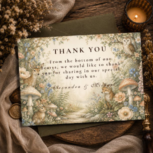 Tarjeta De Agradecimiento Boda Encantada y Caprichosa en el Bosque