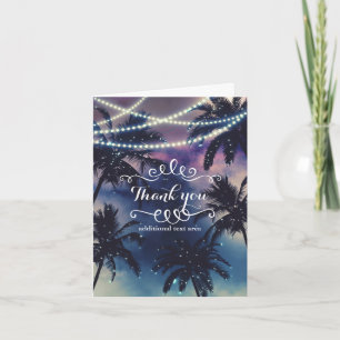 Tarjeta De Agradecimiento Boda Encantado de la Noche Sky Evening Beach Light