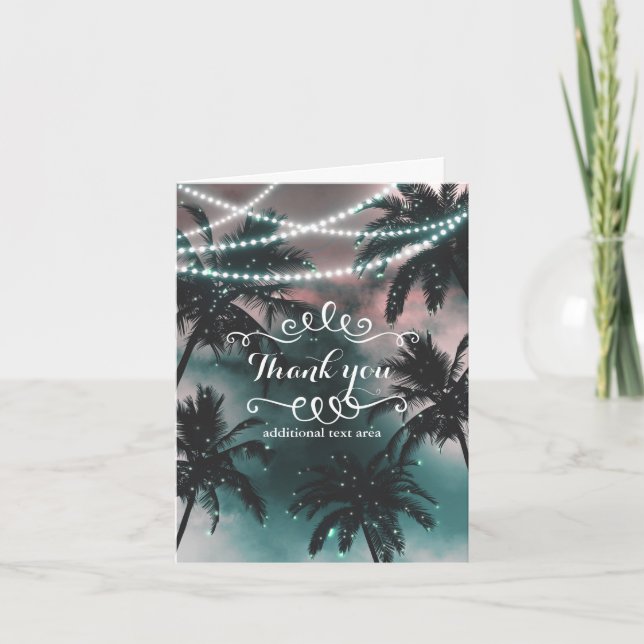 Tarjeta De Agradecimiento Boda Encantado de la Noche Sky Evening Beach Light (Anverso)