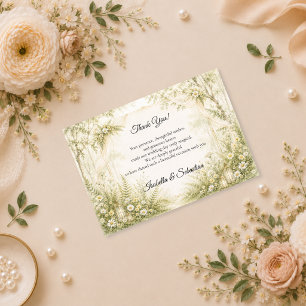 Tarjeta De Agradecimiento Boda encantadora en el bosque