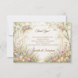 Tarjeta De Agradecimiento Boda Encantadora en el Jardín