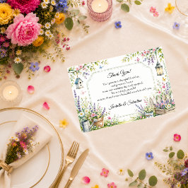 Tarjeta De Agradecimiento Boda Encantadora en el Jardín