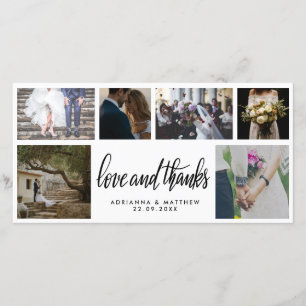 Tarjeta De Agradecimiento Boda escrito a mano Amor y Gracias Script Seis Fot