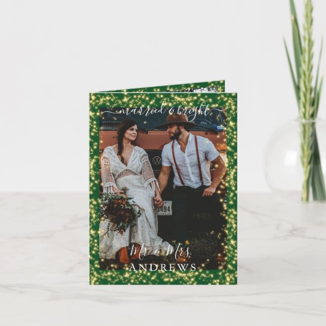 Tarjeta De Agradecimiento Boda Escrito A Mano Casado Y Brillante 3 Fotos Que (Anverso)